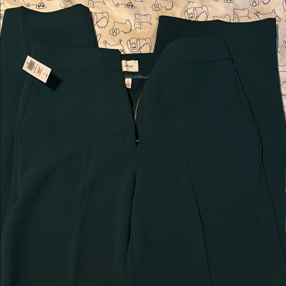 Aritzia Wilfred Alanya  hunter green wide leg Women's Pants